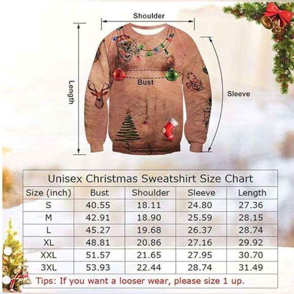 Unisex Festive 3D Print Novelty Christmas Sweater Ugly Christmas Sweatshirt XXL - Picture 11 of 12